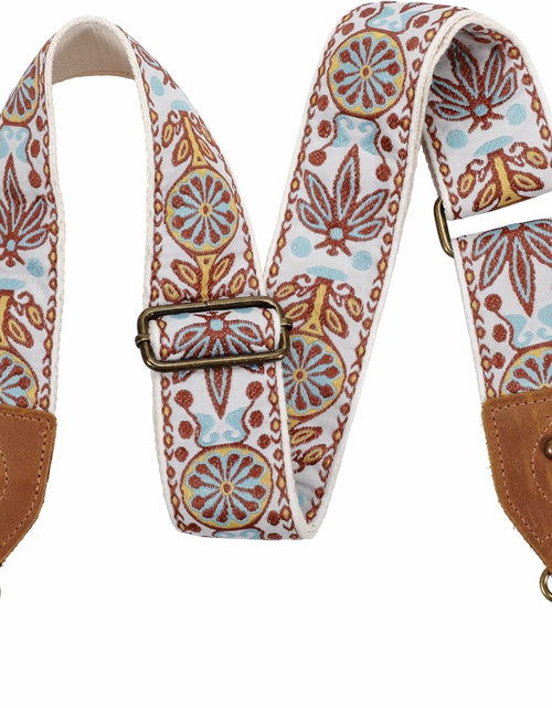 Load image into Gallery viewer, Purse Strap, 2"Cowhide Head Wide Shoulder Strap Adjustable Replacement,Retro Jacquard Embroidery Multi-Pattern Crossbody Bag Straps for Handbag,Crossbody Bags,Shoulder Bags(White Woven)
