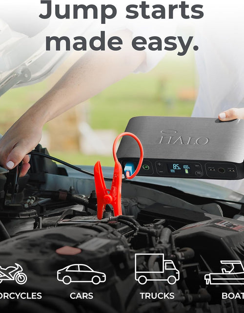 Load image into Gallery viewer, Bolt Air 58830 Portable Car Battery Jump Starter | 100 PSI Air Compressor, 58.8Wh USB Power Bank, Emergency Floodlight &amp; Charger, Jumps Cars Suvs &amp; Trucks, Inflates Tires, TSA Approved — Gray

