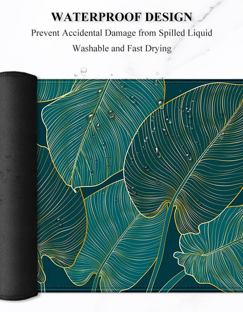 Load image into Gallery viewer, Extended Mouse Pad, XXL Gaming Mouse Pads, Large Big Mousepad Laptop Computer Keyboard Mat Desk Pad with Non-Slip Base Stitched Edge for Gaming Office, 35.5 X 15.7 Inch, Tropical Leaves
