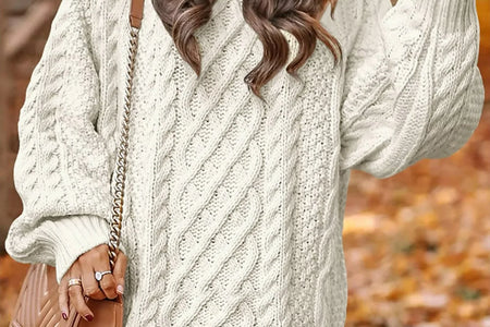 Oversized Sweaters for Women Cable Knit Chunky Pullover Sweater