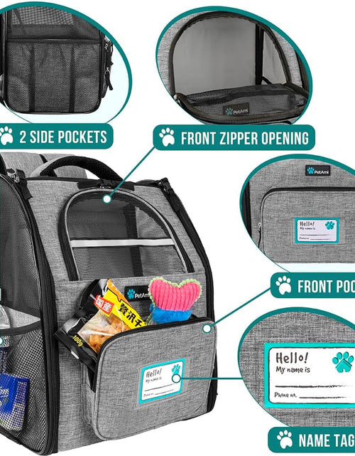 Load image into Gallery viewer, Dog Backpack Carrier for Small Large Cat, Pet, Puppy, Ventilated Pet Hiking Backpack Travel Bag, Airline Approved Cat Backpack Carrier, Camping Biking Dog Bag up to 18Lbs Pet, Grey
