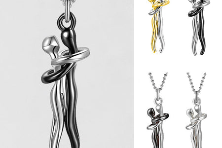 Love Hug Necklace Unisex Men Women Couple Jewelry Simple Temperament Clavicle Chain Valentines Day Lover Gift