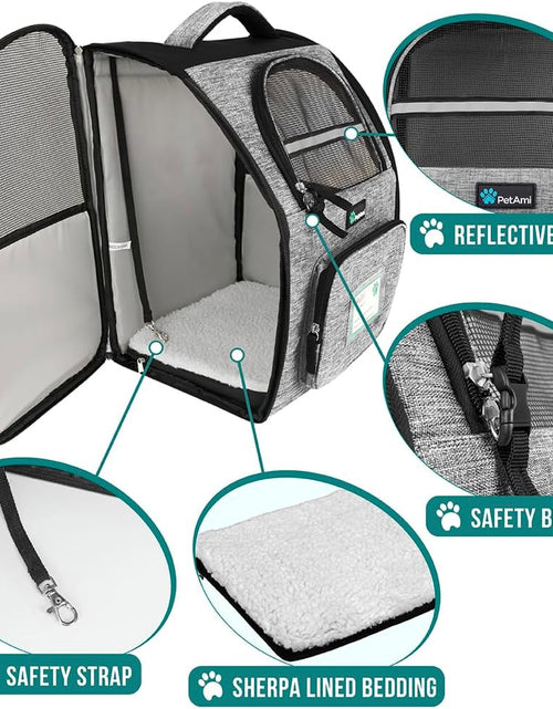 Load image into Gallery viewer, Dog Backpack Carrier for Small Large Cat, Pet, Puppy, Ventilated Pet Hiking Backpack Travel Bag, Airline Approved Cat Backpack Carrier, Camping Biking Dog Bag up to 18Lbs Pet, Grey
