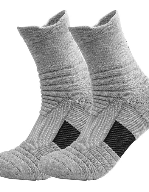 Load image into Gallery viewer, 3 Pairs Breathable Mesh Athletic Terry Socks Cushioned Moisture-Managing and Durable Reduces Foot for Running Hiking &amp; Sports
