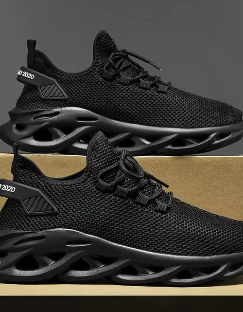 Load image into Gallery viewer, Men Sports Running Black Jogging Shoes Casual Sneakers Brown Outdoor Breathable Mesh Women Light Shock-Absorption Black Tennis
