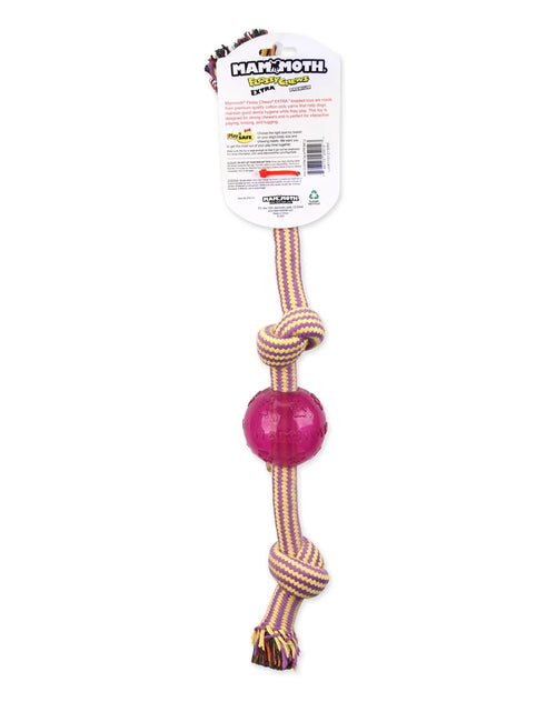 Load image into Gallery viewer, Flossy Chews Extra 3 Knot Tug with TPR Ball Rope Dog Toy, Large, 20"
