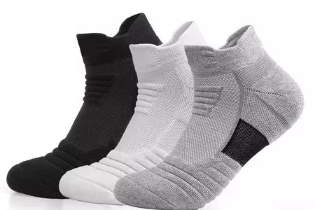 3 Pairs Breathable Mesh Athletic Terry Socks Cushioned Moisture-Managing and Durable Reduces Foot for Running Hiking & Sports