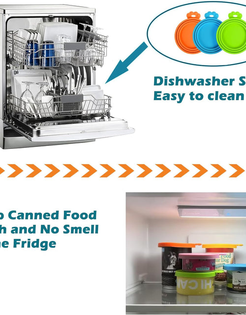 Load image into Gallery viewer, Silicone Pet Can Lids, Dog Cat Food Can Cover, Universal Size Can Tops, 1 Fit 3 Standard Size Food Cans, BPA Free Dishwasher Safe
