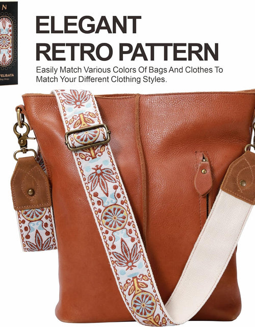 Load image into Gallery viewer, Purse Strap, 2"Cowhide Head Wide Shoulder Strap Adjustable Replacement,Retro Jacquard Embroidery Multi-Pattern Crossbody Bag Straps for Handbag,Crossbody Bags,Shoulder Bags(White Woven)
