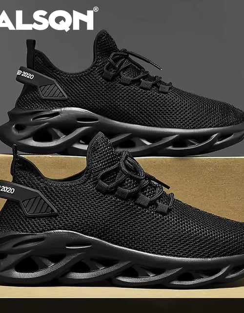 Load image into Gallery viewer, Men Sports Running Black Jogging Shoes Casual Sneakers Brown Outdoor Breathable Mesh Women Light Shock-Absorption Black Tennis
