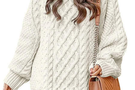 Oversized Sweaters for Women Cable Knit Chunky Pullover Sweater