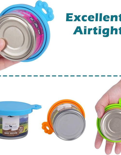 Load image into Gallery viewer, Silicone Pet Can Lids, Dog Cat Food Can Cover, Universal Size Can Tops, 1 Fit 3 Standard Size Food Cans, BPA Free Dishwasher Safe

