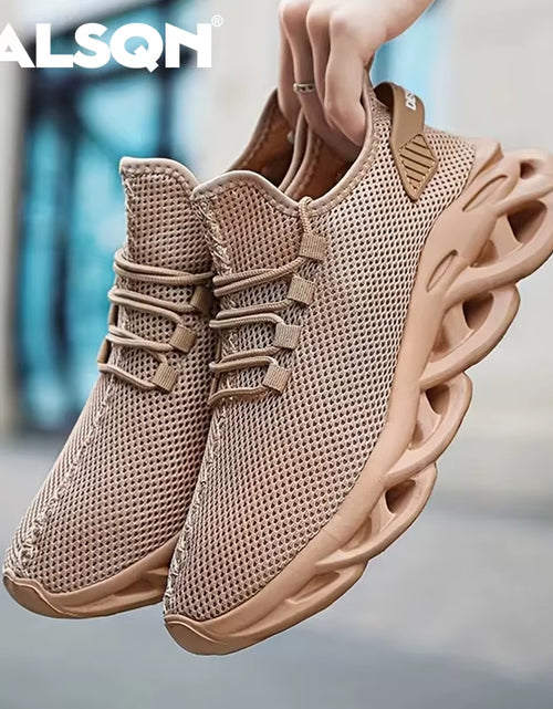 Load image into Gallery viewer, Men Sports Running Black Jogging Shoes Casual Sneakers Brown Outdoor Breathable Mesh Women Light Shock-Absorption Black Tennis
